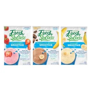 Concord Foods, 3 Breakfast Fruit Smoothie Mix Flavors: 6 Chocolate Banana 2 Oz Pouches, 6 Banana 2 Oz Pouches, 6 Strawberry 2 Oz Pouches