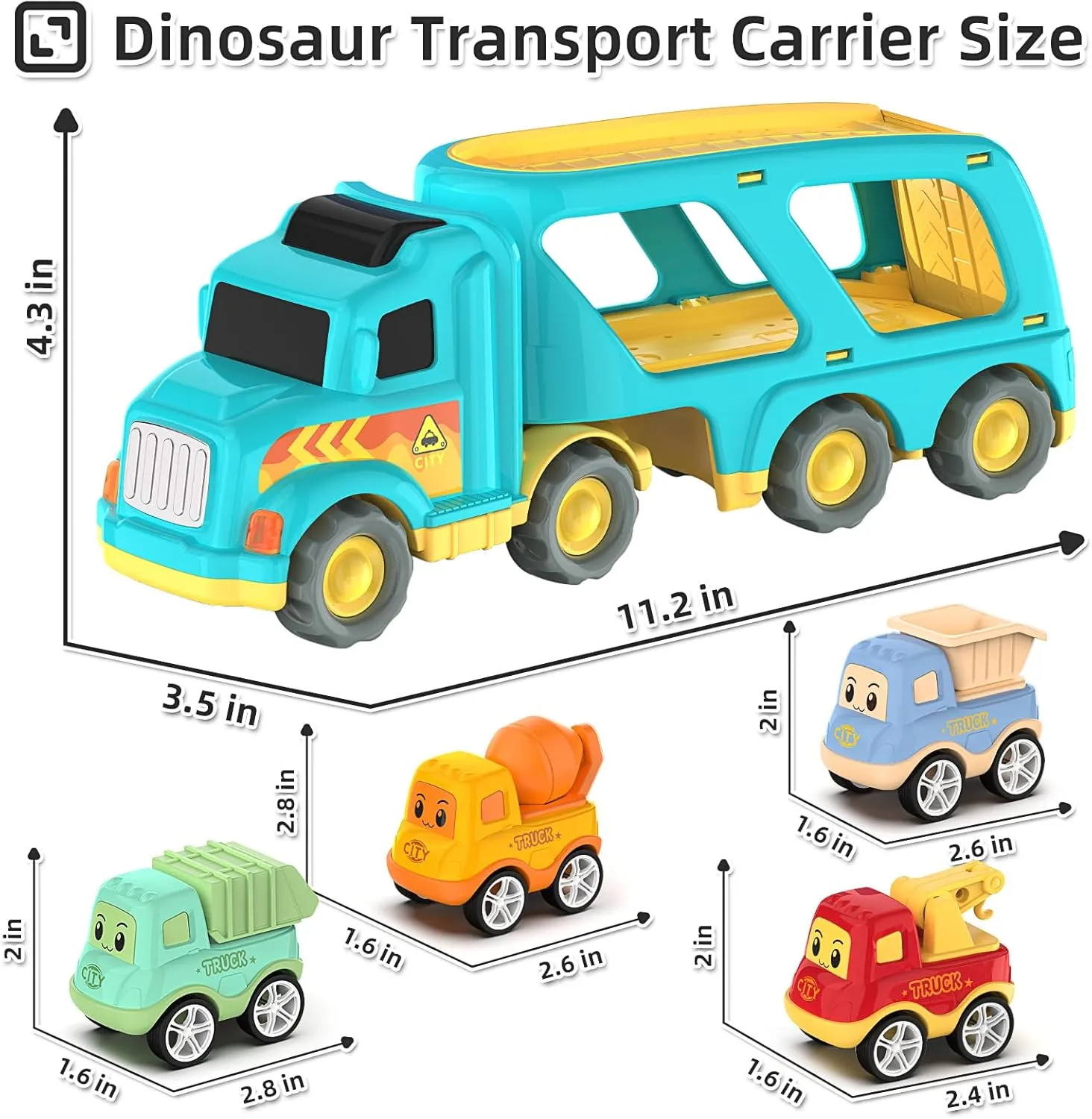 Construction Toddler Truck Toys for Boys Girls Age 3 4 5 6 7 Years Old,5 in 1 Carrier Transport City Vehicles Toys，Car Trucks Toys for Kids 3-7,Birthday Gift for Toddlers 3 