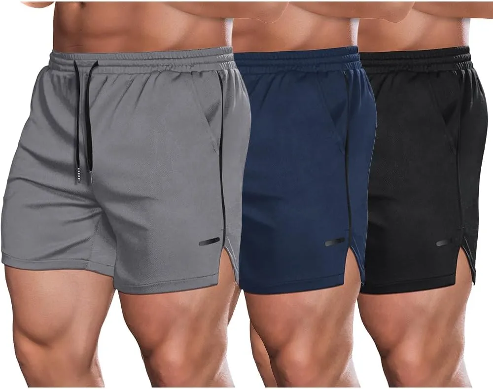 COOFANDY Men's 2 Pack Gym Workout Shorts Quick Dry Athletic Shorts 5 Inch Lightweight Sports Running Shorts with Pockets
