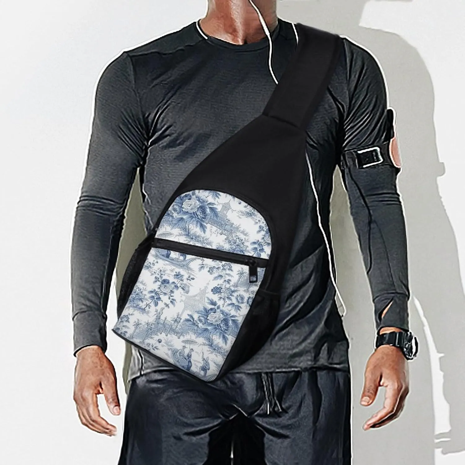 Cool Green Camo Army Camouflage Art Large Capacity Portable Chest Bag, Single Shoulder Chest Bag