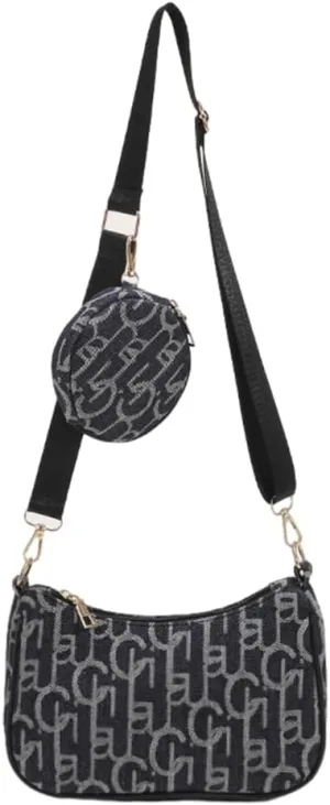 Corduroy Shoulder Bag with Small Coin Pouch Vintage inspired for Fashion Enthusiasts