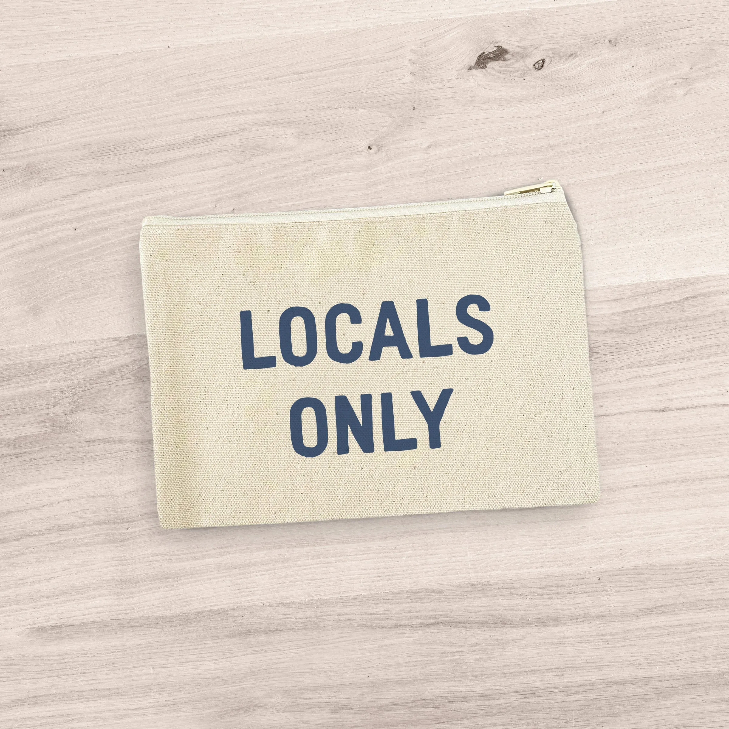 Cottage Shore - Locals Only - Canvas Zipper Pouch