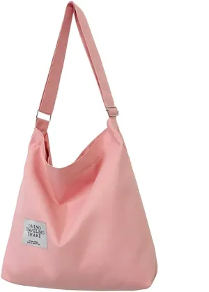 Covelin Women's Retro Large Size Canvas Shoulder Bag Hobo Crossbody Handbag Casual Tote