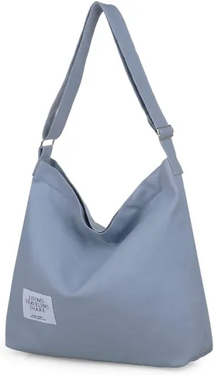 Covelin Women's Retro Large Size Canvas Shoulder Bag Hobo Crossbody Handbag Casual Tote