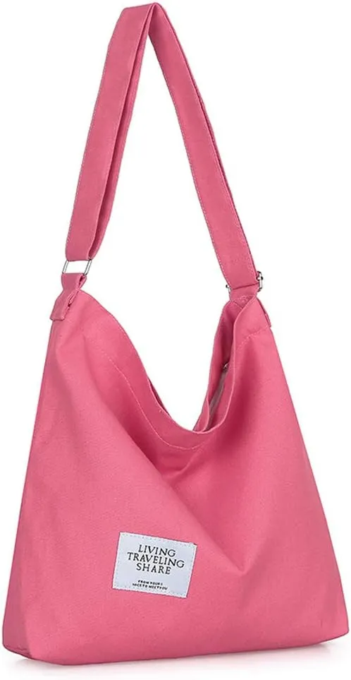 Covelin Women's Retro Large Size Canvas Shoulder Bag Hobo Crossbody Handbag Casual Tote
