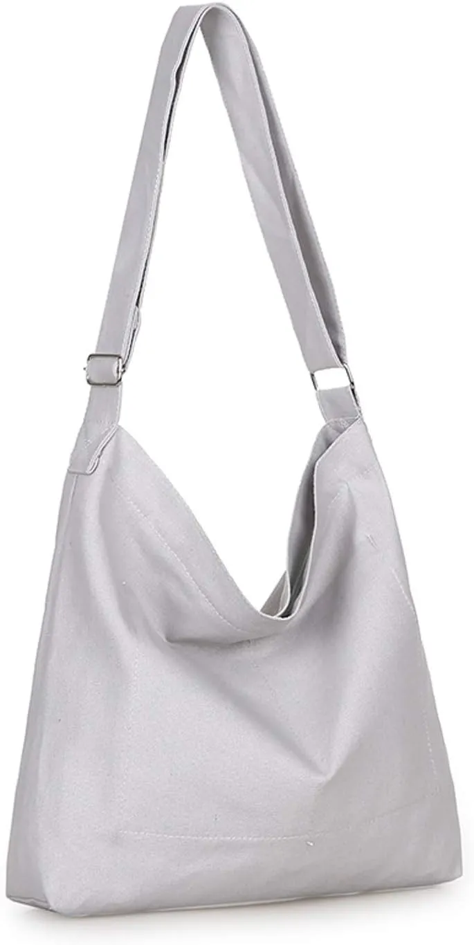 Covelin Women's Retro Large Size Canvas Shoulder Bag Hobo Crossbody Handbag Casual Tote