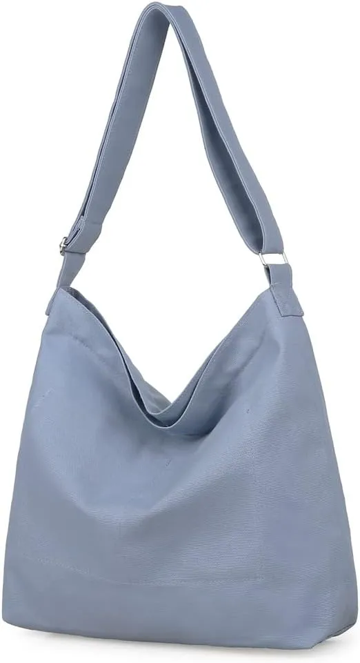Covelin Women's Retro Large Size Canvas Shoulder Bag Hobo Crossbody Handbag Casual Tote