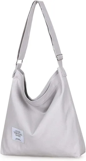 Covelin Women's Retro Large Size Canvas Shoulder Bag Hobo Crossbody Handbag Casual Tote