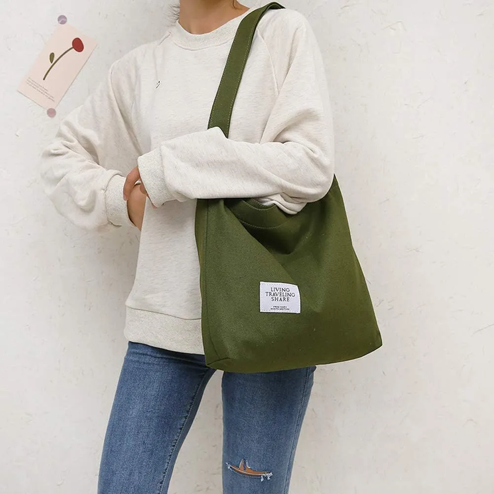 Covelin Women's Retro Large Size Canvas Shoulder Bag Hobo Crossbody Handbag Casual Tote