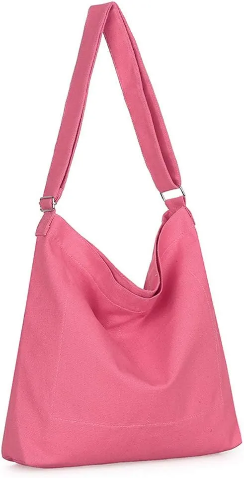 Covelin Women's Retro Large Size Canvas Shoulder Bag Hobo Crossbody Handbag Casual Tote