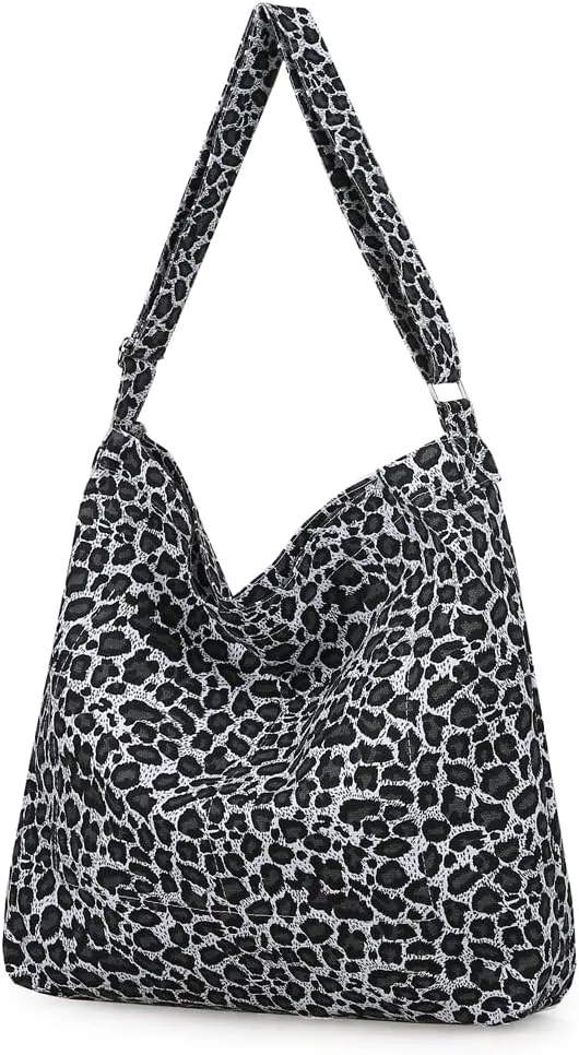 Covelin Women's Retro Large Size Canvas Shoulder Bag Hobo Crossbody Handbag Casual Tote