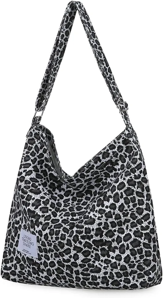 Covelin Women's Retro Large Size Canvas Shoulder Bag Hobo Crossbody Handbag Casual Tote