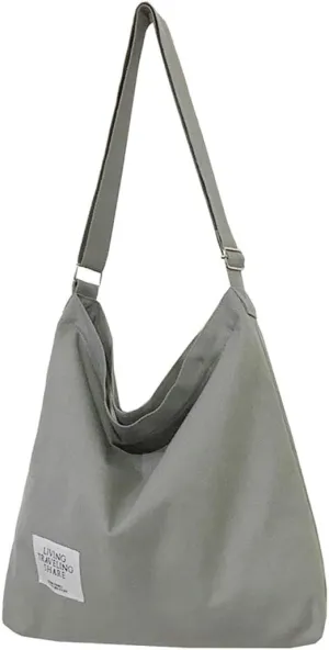 Covelin Women's Retro Large Size Canvas Shoulder Bag Hobo Crossbody Handbag Casual Tote