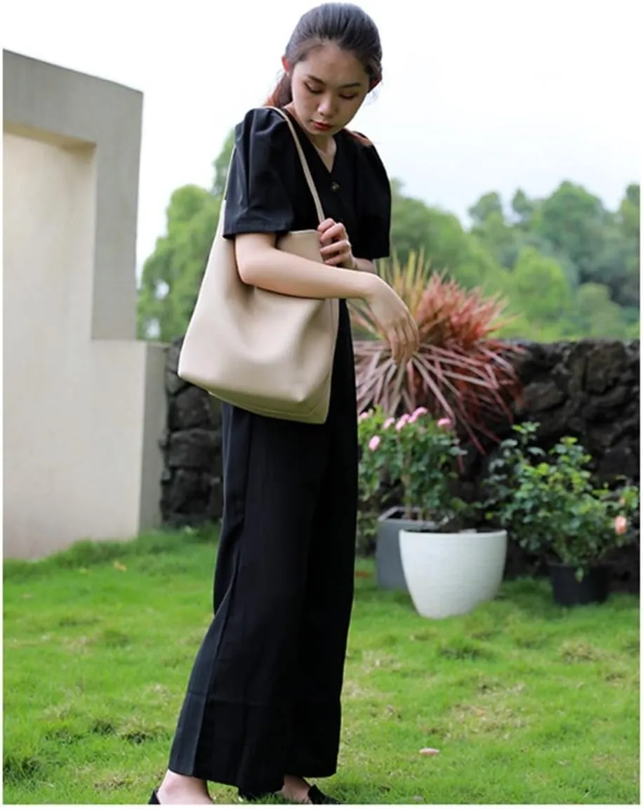 Cowhide Bucket Bag Large Capacity One Shoulder Genuine Leather Tote Bag Crossbody Bag Handbag(01)