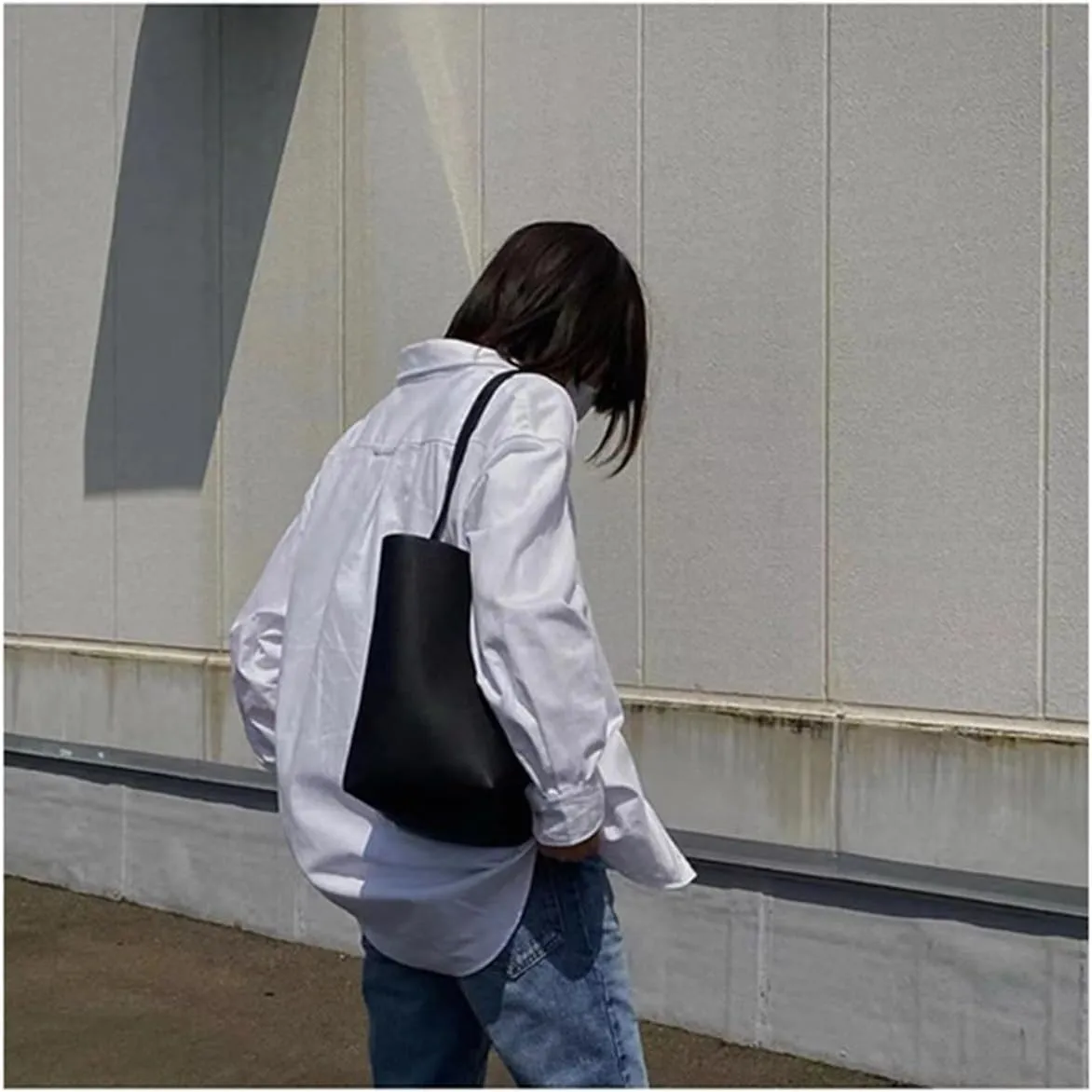 Cowhide Bucket Bag Large Capacity One Shoulder Genuine Leather Tote Bag Crossbody Bag Handbag(06)