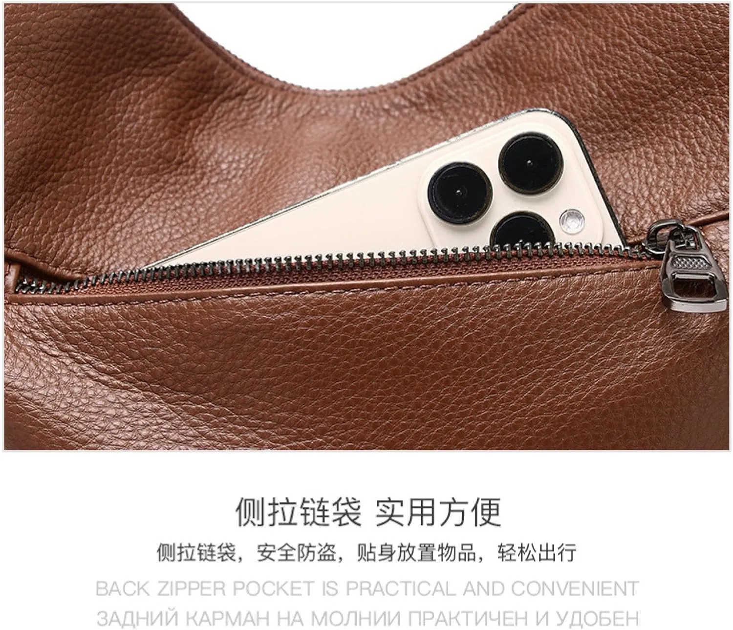 Cowhide Genuine Leather Commuter Fashion Tote Underarm Slouchy Large Shoulder Crossbody Bag