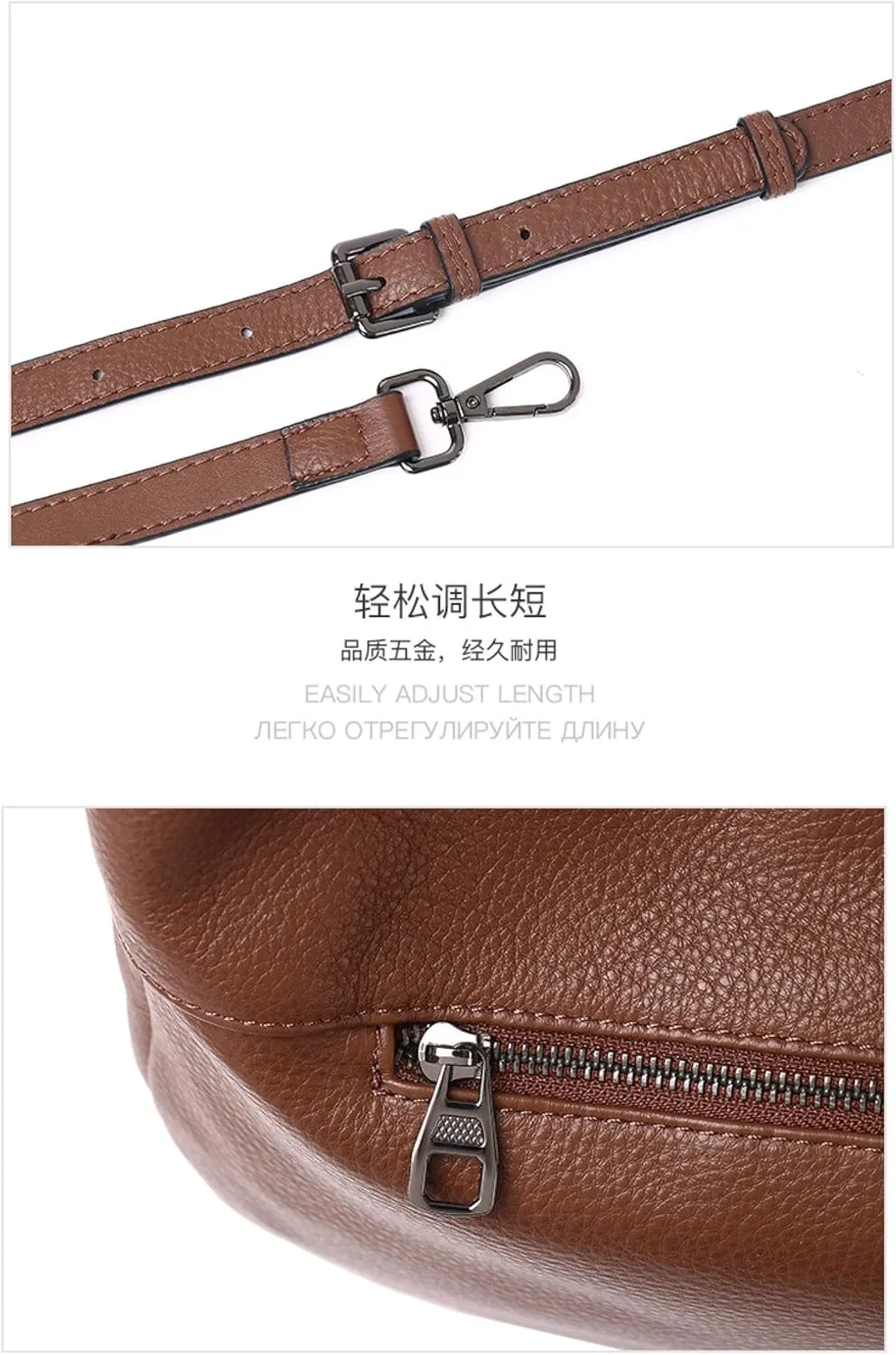 Cowhide Genuine Leather Commuter Fashion Tote Underarm Slouchy Large Shoulder Crossbody Bag