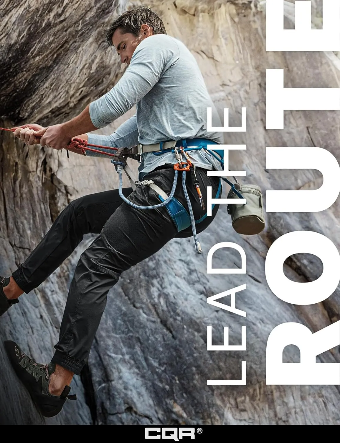CQR Men's Lightweight Vent Hiking Pants, Water-Resistant & Breathable Sports Outdoor Athletic Pants with Elastic Waist