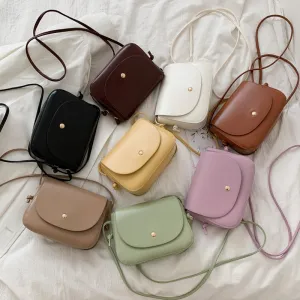 creamtopmall Minimalist Leather Crossbody Bag, Cute Vegan Leather Bag, Small Shoulder Bag, Retro Square Messenger Bag, Handbag for Women