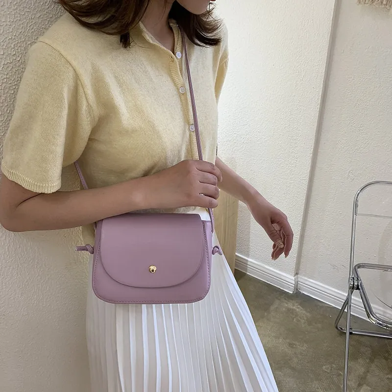creamtopmall Minimalist Leather Crossbody Bag, Cute Vegan Leather Bag, Small Shoulder Bag, Retro Square Messenger Bag, Handbag for Women