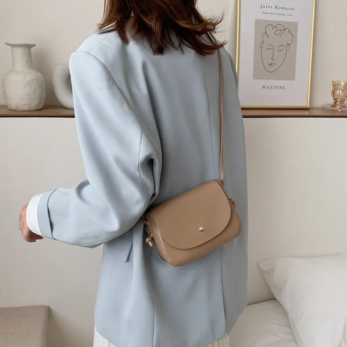 creamtopmall Minimalist Leather Crossbody Bag, Cute Vegan Leather Bag, Small Shoulder Bag, Retro Square Messenger Bag, Handbag for Women