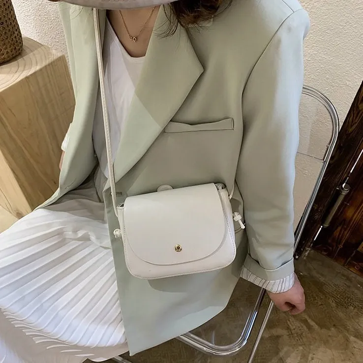 creamtopmall Minimalist Leather Crossbody Bag, Cute Vegan Leather Bag, Small Shoulder Bag, Retro Square Messenger Bag, Handbag for Women