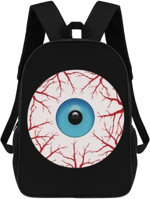 Creepy Bloodshot Eyeball Casual Backpack 17 Inch Travel Hiking Laptop Business Bag Unisex Gift for Outdoor Work Camping