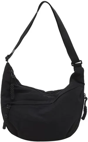 Crescent Crossbody for Women, Fashion Leopard Shoulder Nylon Luna Dumpling Moon Hobo Bag