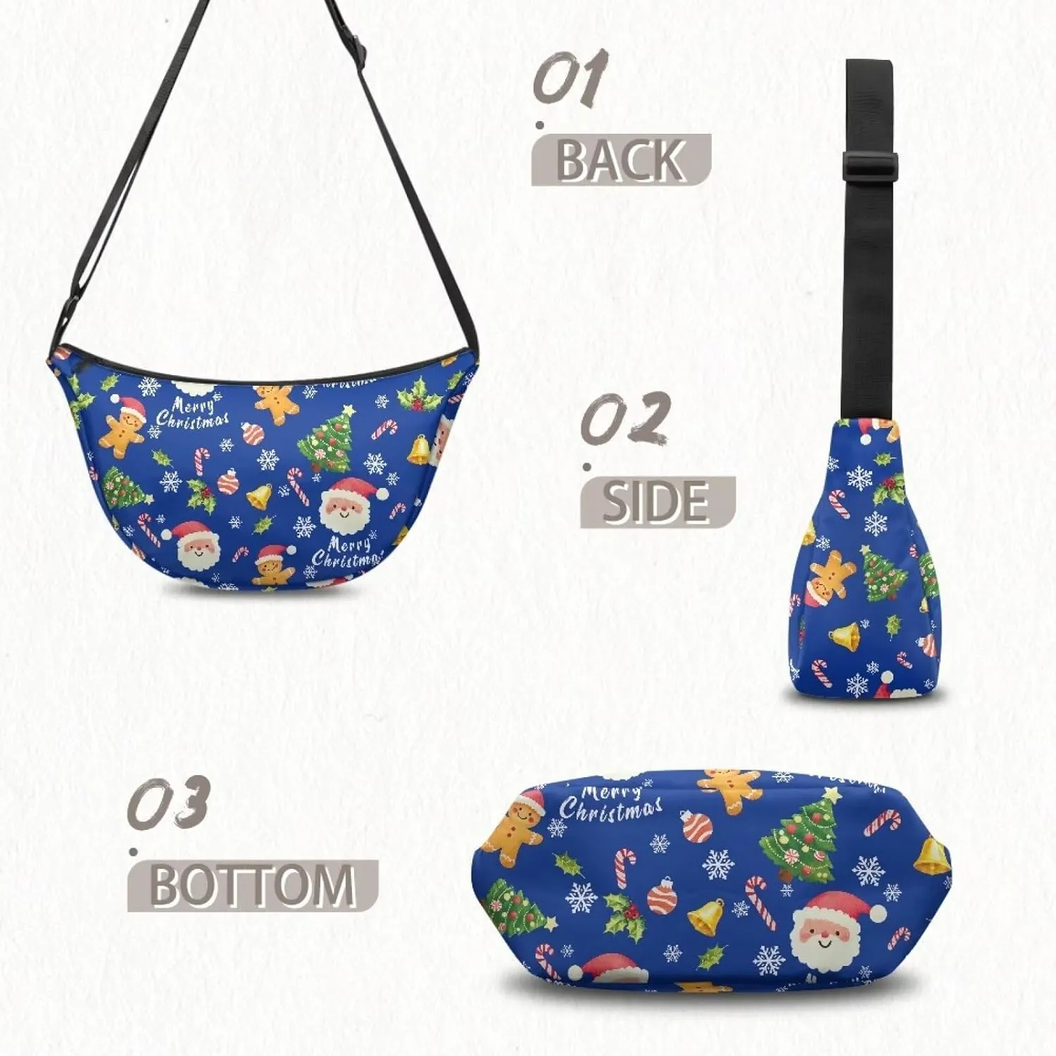 Crescent Moon Bag with Adjustable Shoulder Strap for Women Men Daily Use