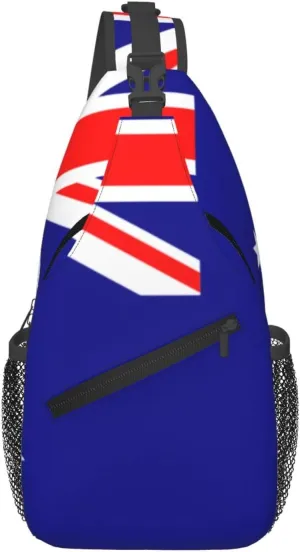 Cross Chest Bag Diagonally Sling Backpack Crossbody Shoulder Bag Australian flag Branches Sling Bag Travel Hiking Daypack