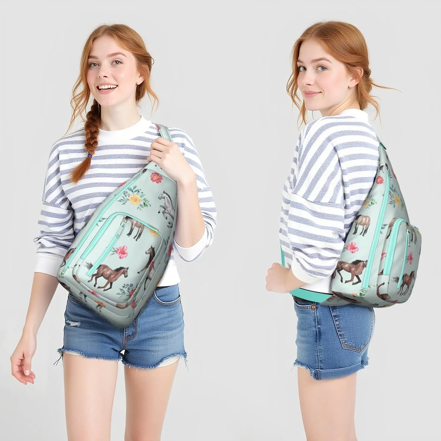 Crossbody Bag Daypack for Women Men Lightweight Waterproof Sling Bag Backpack Hiking Cycling