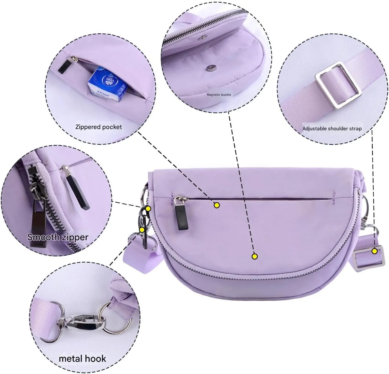 Crossbody Bag Foldable Sports Yoga Casual Women's Crossbody Bag