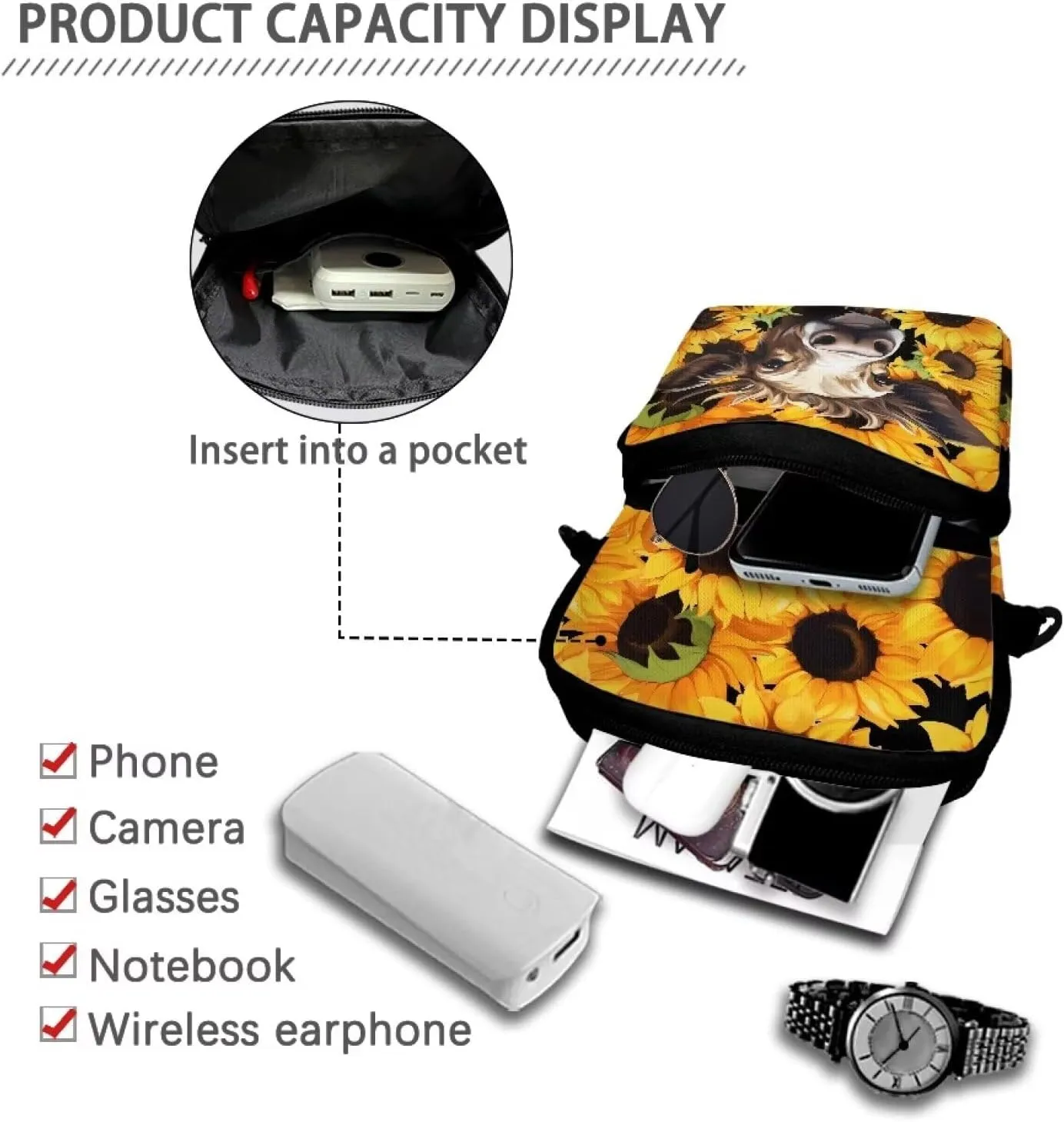 Crossbody Bag for Women and Men Travel Work Sports Messenger Purse