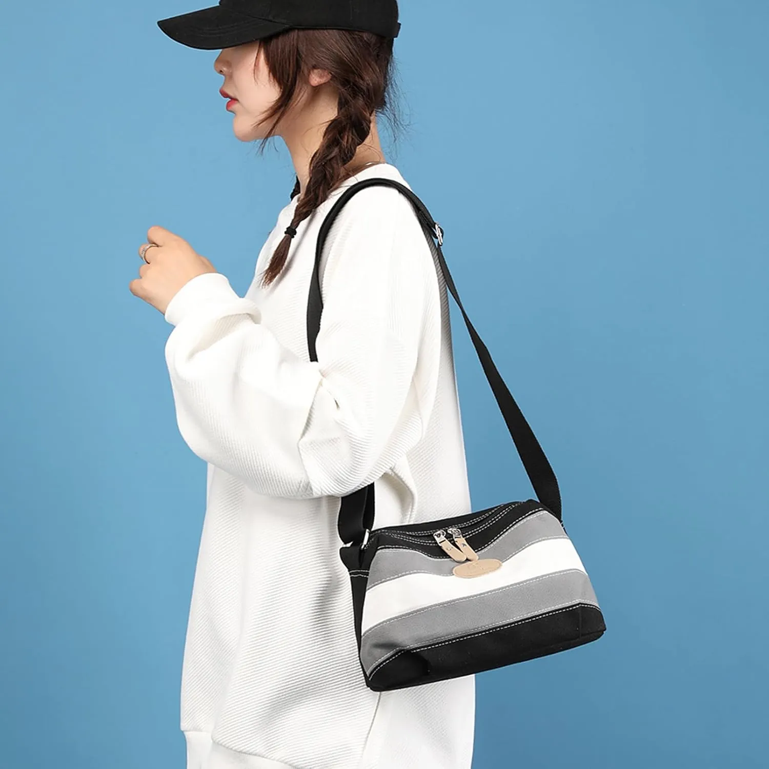 Crossbody Bag for Women Small Canvas Lightweight Casual Purses for Travel Daily