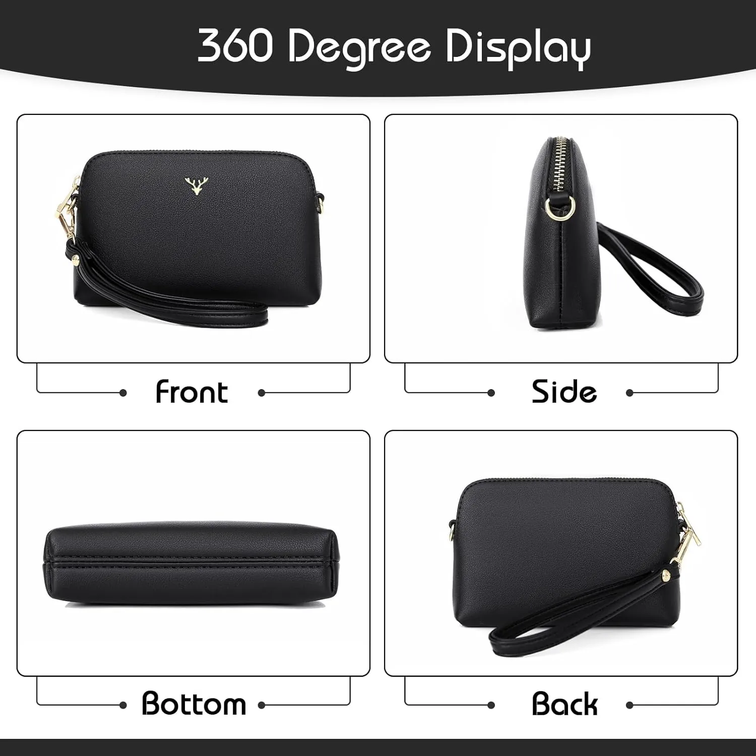 Crossbody Bag for Women, Vegan Leather Women Crossbody Purse Small Shoulder Handbags, Ladies Wristlet Clutch