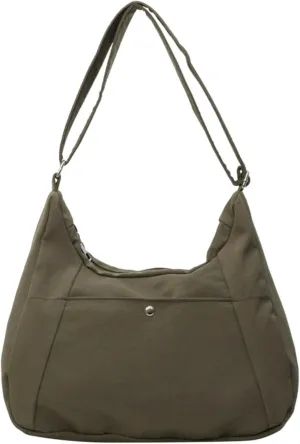 Crossbody Bags For Women with Adjustable Strap Nylon Canvas Shoulder Bag Lightweight Casual Handbags New Zipper Purse Large (Green)
