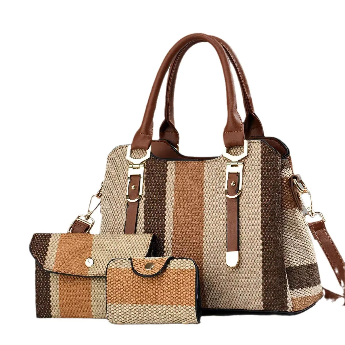 Crossbody Large Capacity Handbags New Son And Mother Canvas Contrast Color Handbags