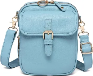 Crossbody Leather Bag, Vintage Large Capacity Messenger Bag with 10 Card Slots