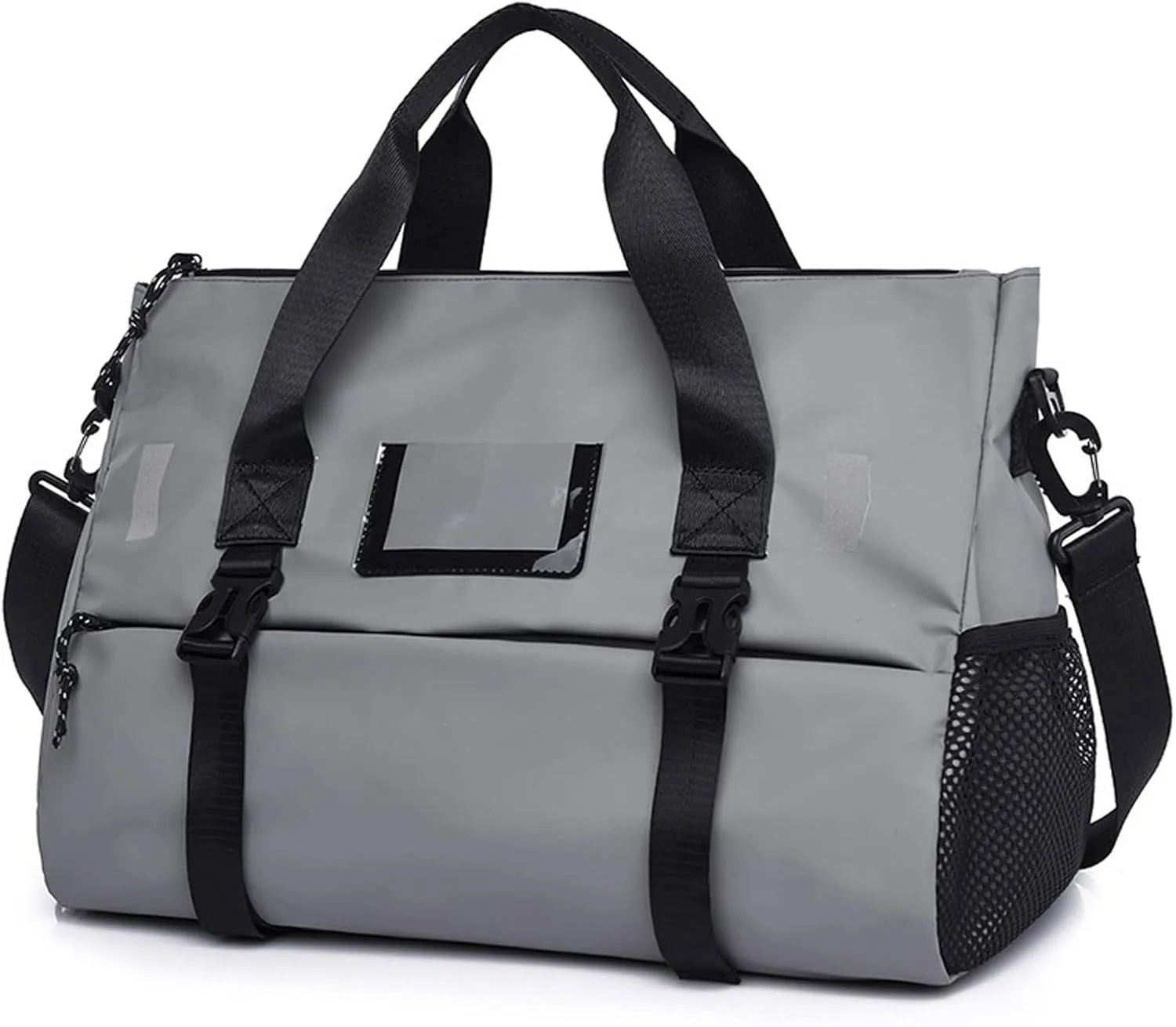 Crossbody men Multifunction Sports Fitness Gym Yoga Bag Big Travel Duffle Handbag For Women Weekend Traveling (Grey)
