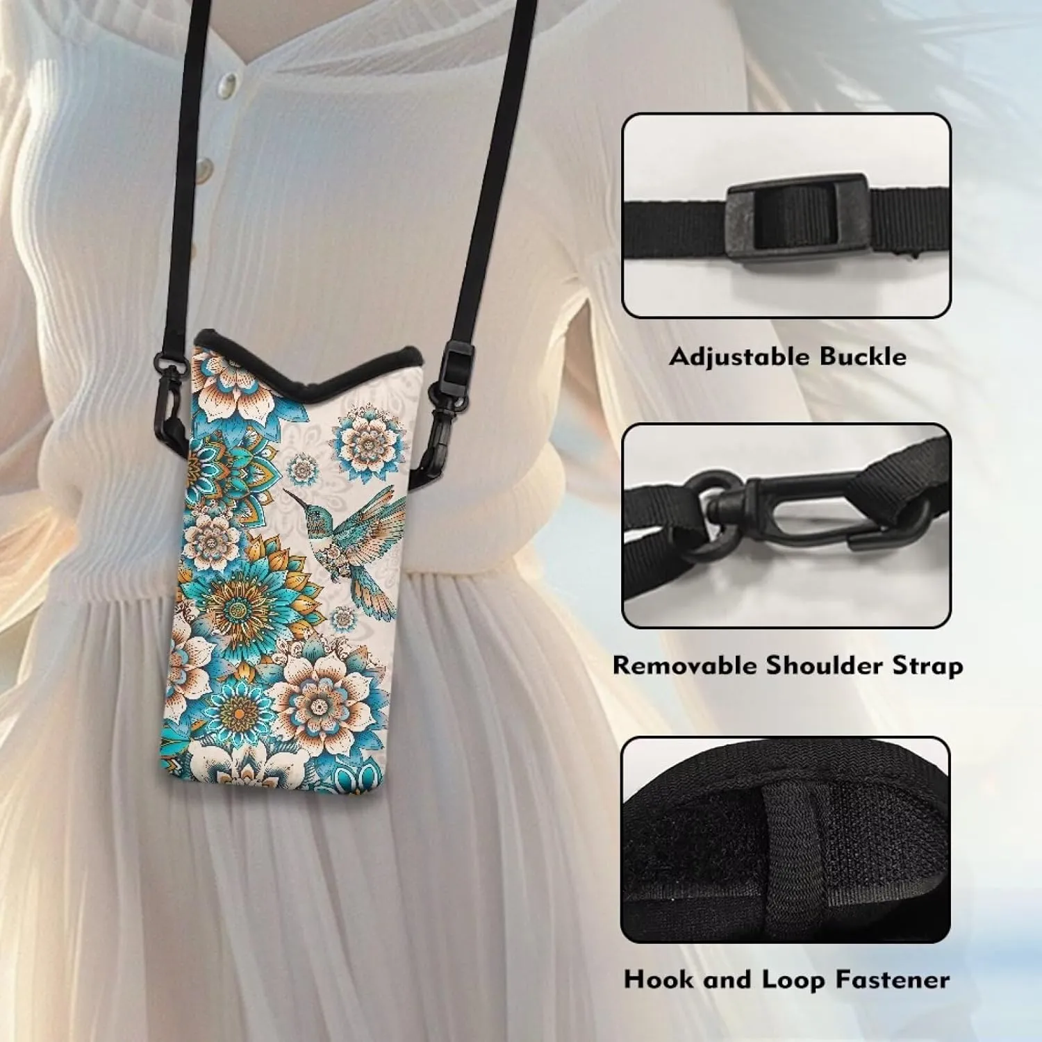 Crossbody Phone Bag Waterproof Mini Cellphone Purse Bag with Adjustable Strap Fits Most Smartphones, 8'' x 4''