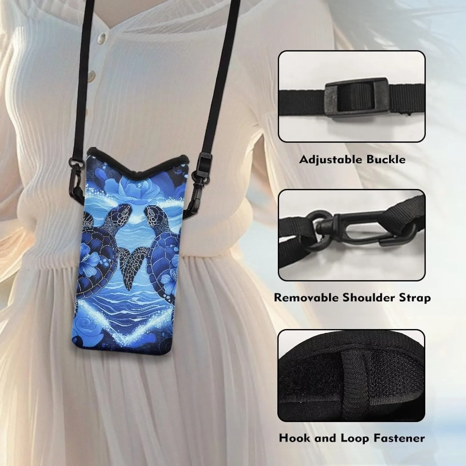 Crossbody Phone Bag Waterproof Mini Cellphone Purse Bag with Adjustable Strap Fits Most Smartphones, 8'' x 4''
