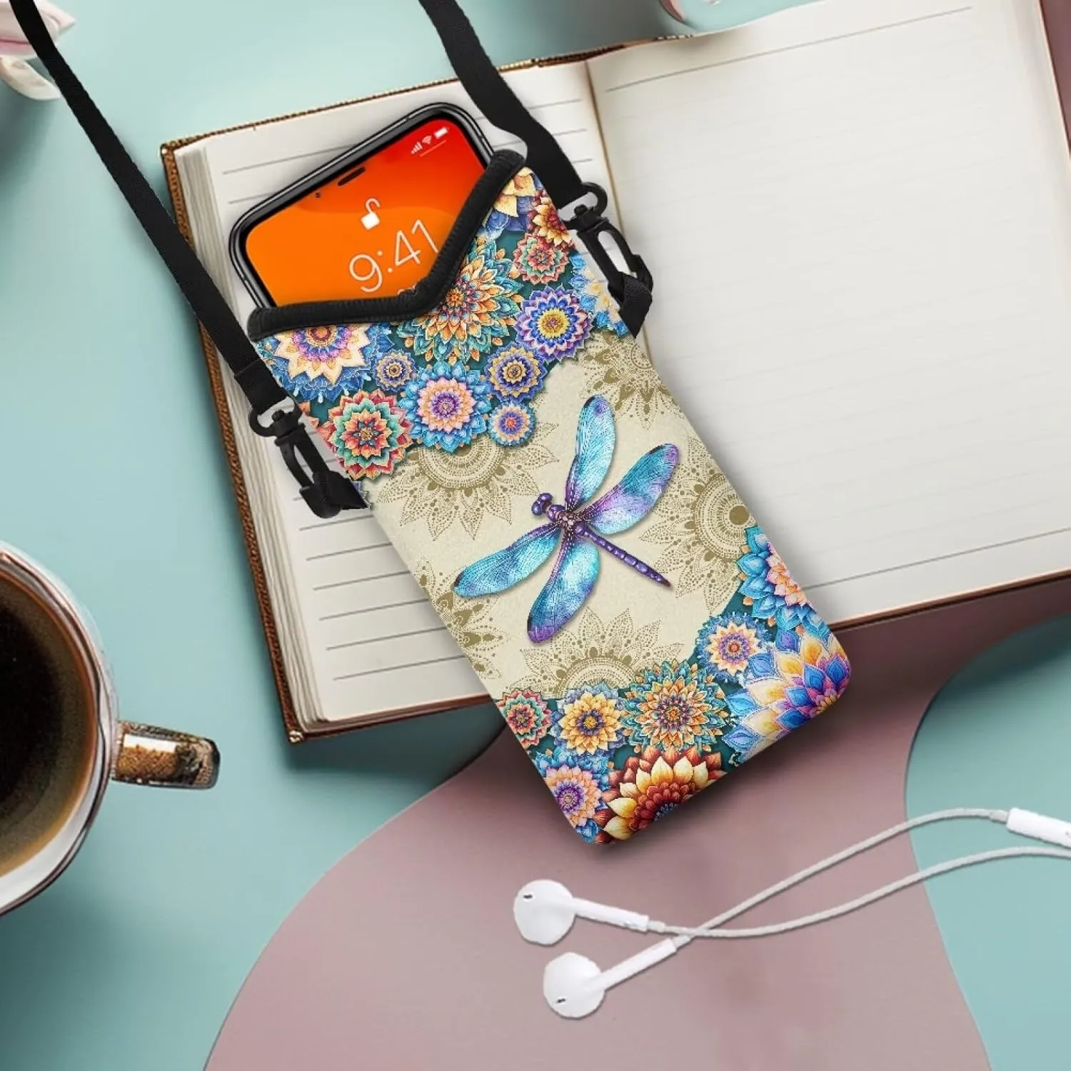 Crossbody Phone Bag Waterproof Mini Cellphone Purse Bag with Adjustable Strap Fits Most Smartphones, 8'' x 4''