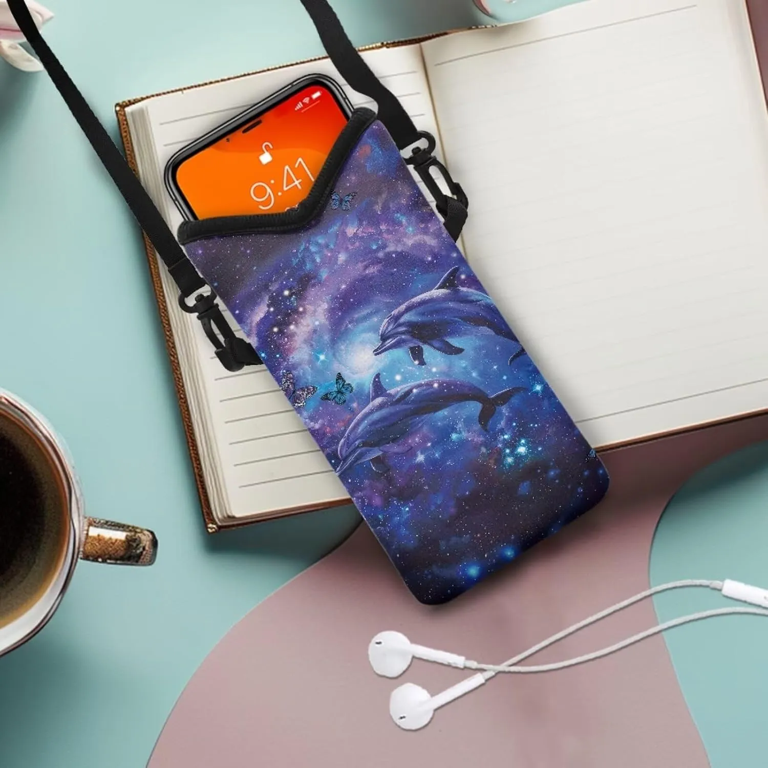 Crossbody Phone Bag Waterproof Mini Cellphone Purse Bag with Adjustable Strap Fits Most Smartphones, 8'' x 4''
