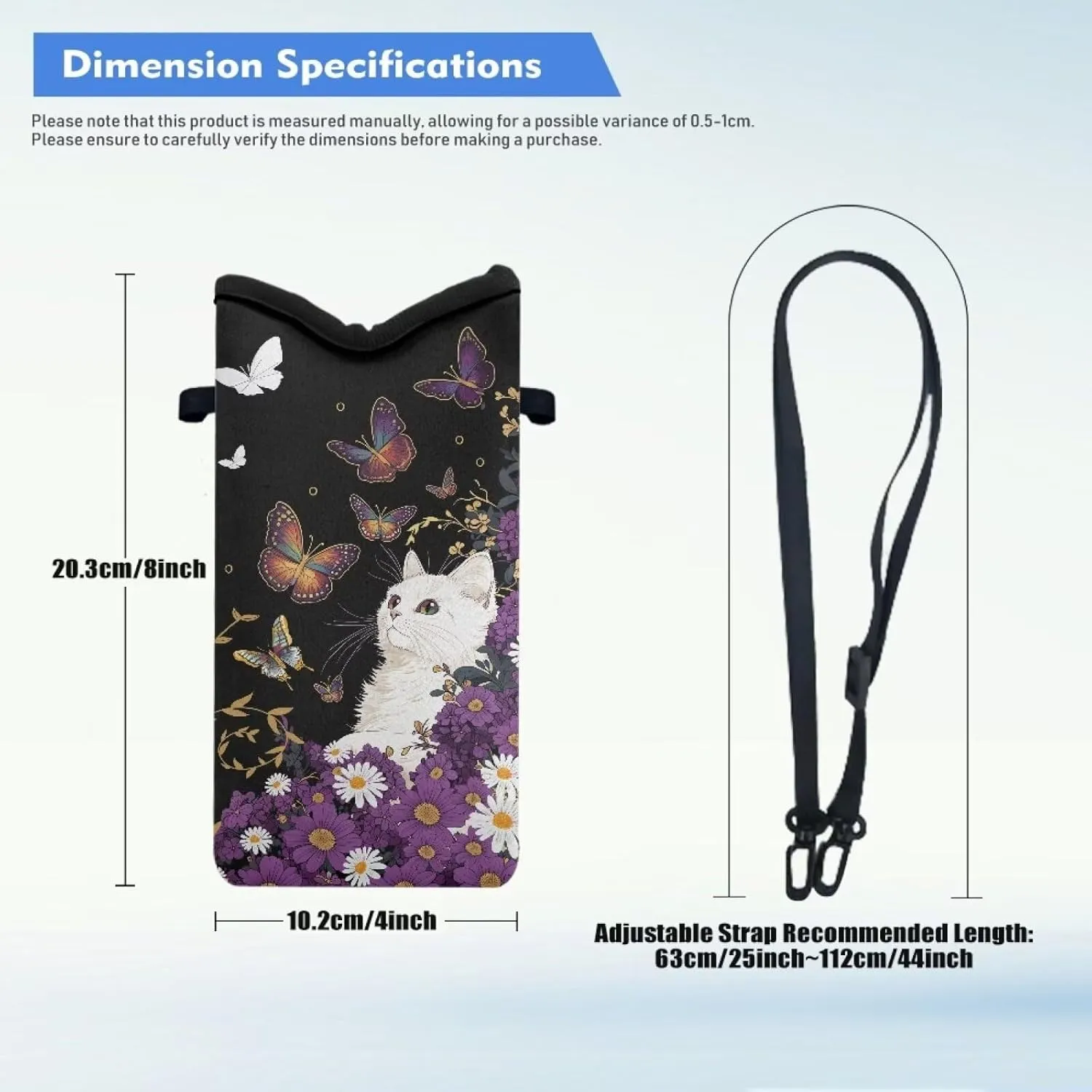 Crossbody Phone Bag Waterproof Mini Cellphone Purse Bag with Adjustable Strap Fits Most Smartphones, 8'' x 4''