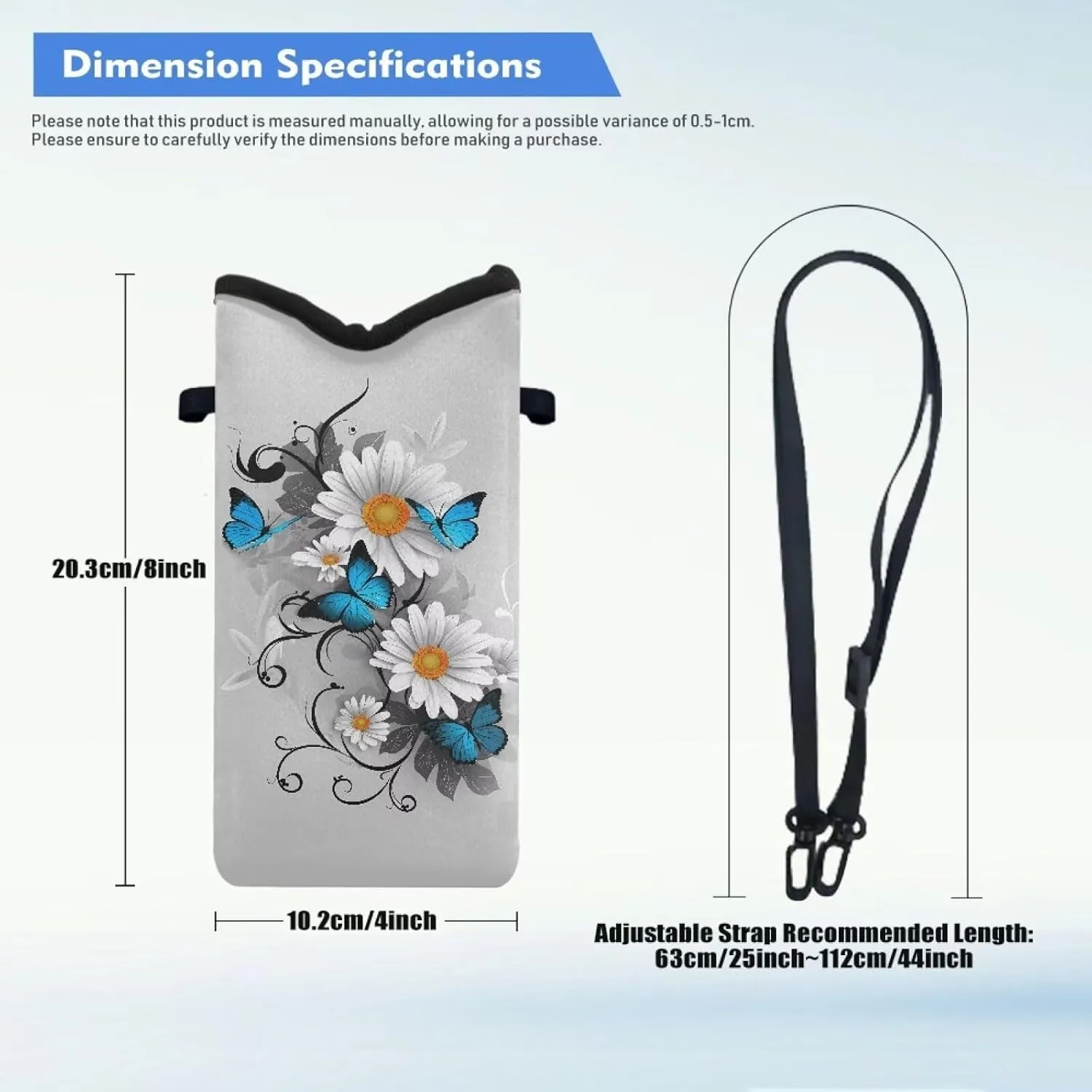 Crossbody Phone Bag Waterproof Mini Cellphone Purse Bag with Adjustable Strap Fits Most Smartphones, 8'' x 4''