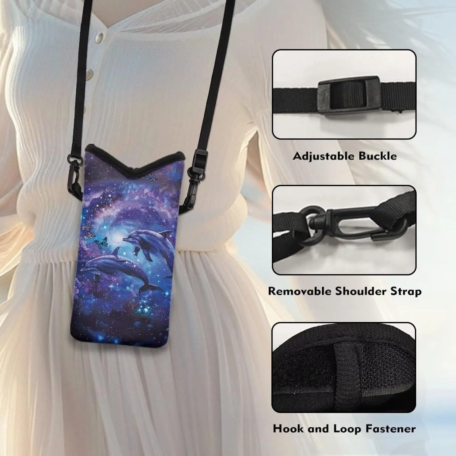 Crossbody Phone Bag Waterproof Mini Cellphone Purse Bag with Adjustable Strap Fits Most Smartphones, 8'' x 4''