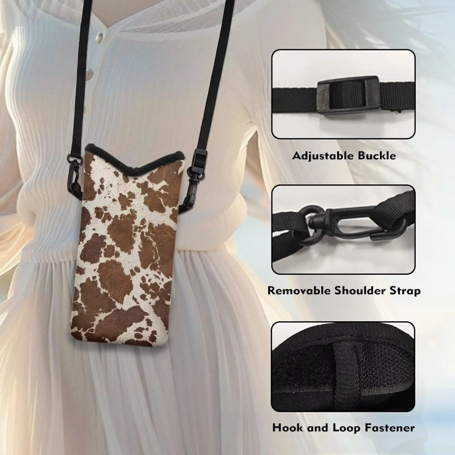 Crossbody Phone Bag Waterproof Mini Cellphone Purse Bag with Adjustable Strap Fits Most Smartphones, 8'' x 4''