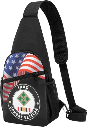 Crossbody Shoulder Chest Bag 4th Infantry Division Iraq Combat Veteran Fashion One-Shoulder