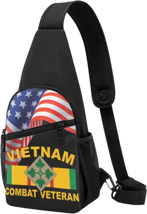 Crossbody Shoulder Chest Bag 4th Infantry Division Vietnam Combat 13 Fashion One-Shoulder