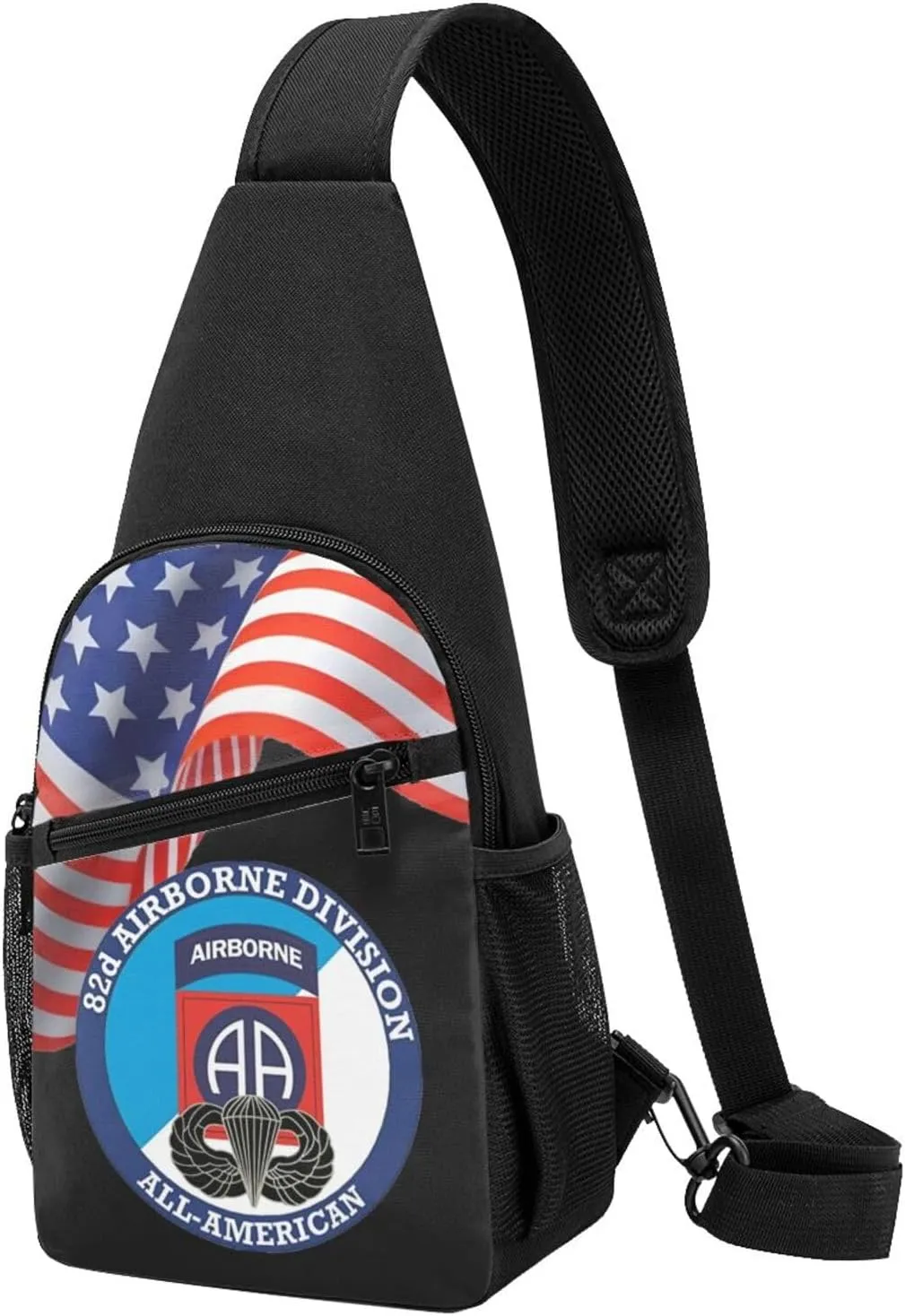 Crossbody Shoulder Chest Bag 82nd Airborne Division with Jump Wings Fashion One-Shoulder